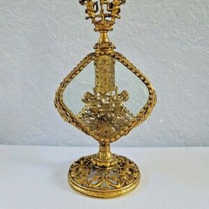 Gold Filigree Cherub Perfume Bottle Flask